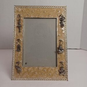 Just "Charm"ing Frame By Ganz 3.5x5 Inch Photo Gold Silver With Charms Girl/Baby